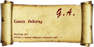 Gass Adony névjegykártya